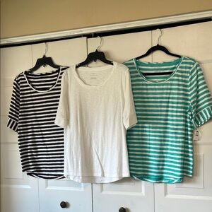Striped and Solid Women's Tops Set